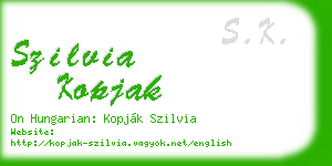szilvia kopjak business card